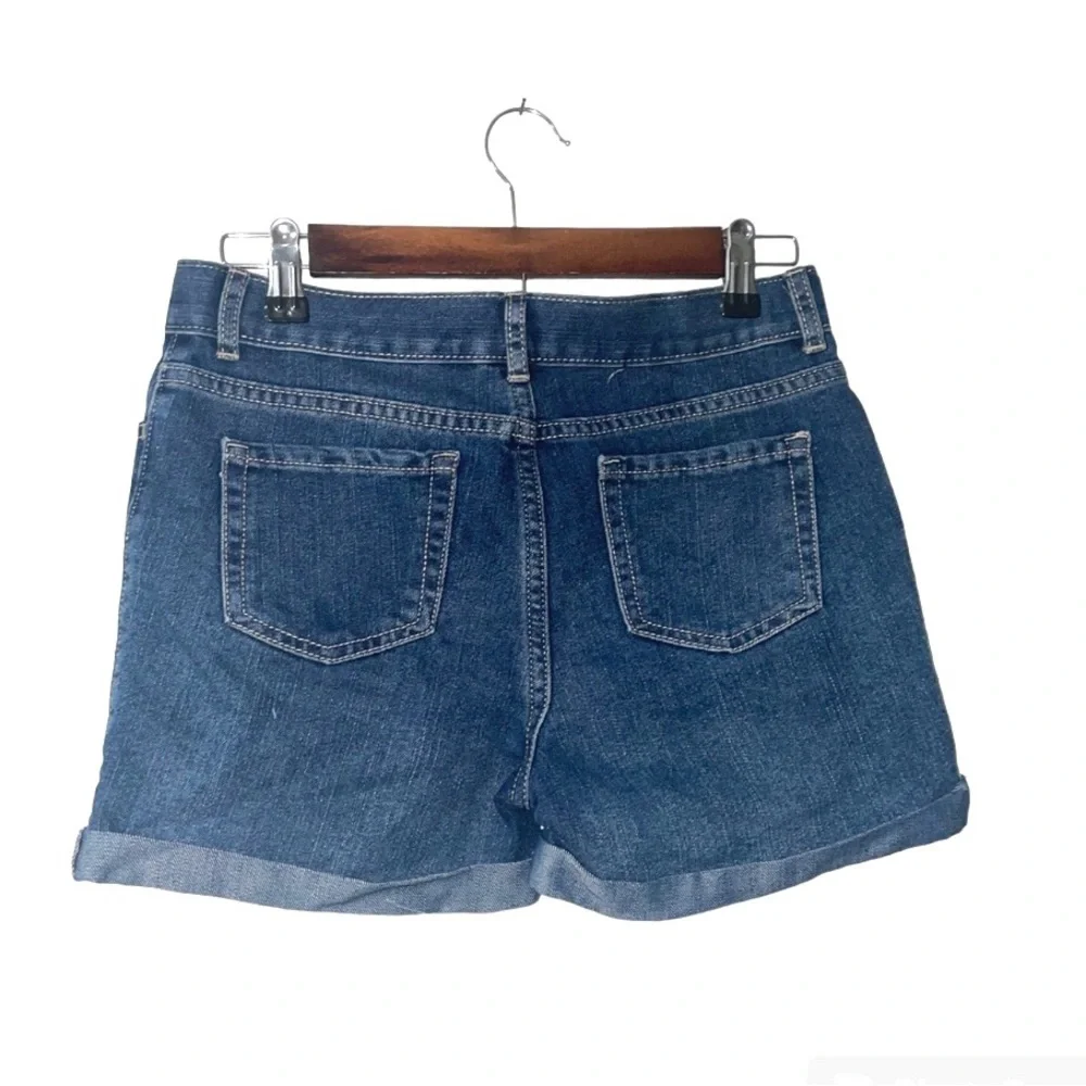The Children's Place Girls Shortie Jean Shorts Blue Denim Cuffed Size 16 NEW